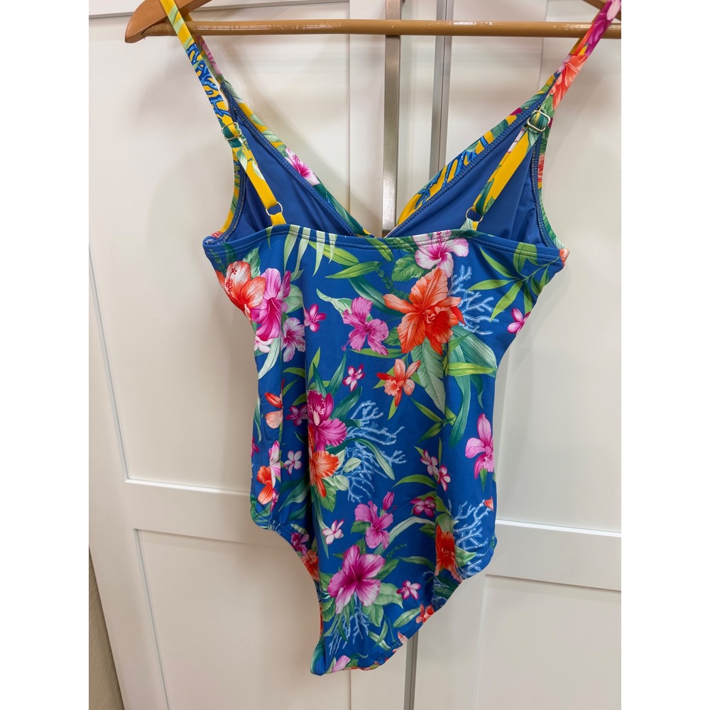 Tommy Bahama Isola Vita Twist Front One Piece Swimsuit Palace Blue SS300530 6 - Picture 2 of 7